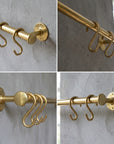Unlacquered Brass Pot Rail – Solid Brass Wall Mounted Kitchen Hanging Bar with S Hooks