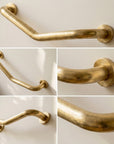 Unlacquered Brass Bathroom Grab Bar – Wall-Mounted Support Rail