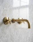 Unlacquered Solid Brass Wall-Mount Bathroom Faucet