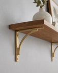 Handmade Unlacquered Brass Shelf Bracket – Curved Wall Support