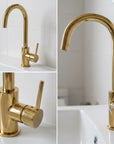 Unlacquered Solid Brass Single Handle Bathroom Faucet