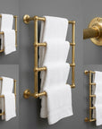 Handmade Unlacquered Brass Towel Holder: Wall Mounted Bathroom Rail