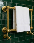 Handmade Unlacquered Brass Towel Warmer: Wall Mounted Bathroom Rail