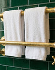 Handmade Unlacquered Brass Towel Warmer: Wall Mounted Bathroom Rail