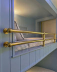 Solid Brass Wall-to-Wall Bunk Bed Guard Rai