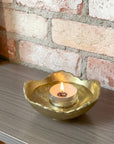 Brass Tealight Candle Holder: Unlacquered Solid Brass Decorative Bowl for Jewelry