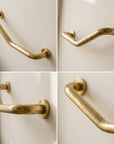 Unlacquered Brass Bathroom Grab Bar – Wall-Mounted Support Rail