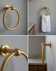 Unlacquered Brass Towel Ring: Vintage Wall Mounted Round Bathroom Holder