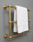 Handmade Unlacquered Brass Towel Holder: Wall Mounted Bathroom Rail
