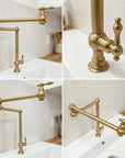 Unlacquered Solid Brass Deck-Mounted Pot Filler