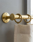Unlacquered Brass Curtain Pole – Wall Mounted with Rings