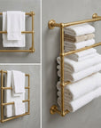 Handmade Unlacquered Brass Towel Holder: Wall Mounted Bathroom Rail