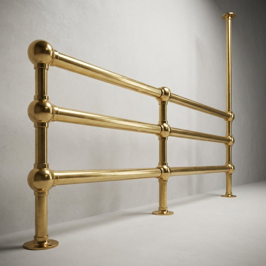 Solid Brass Bunk Bed Guard Rail Set – Custom Built-In Bed Railing