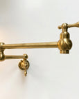 Unlacquered Solid Brass Wall-Mounted Pot Filler