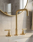 Solid Brass Widespread Bathroom Faucet with Hot & Cold Handles