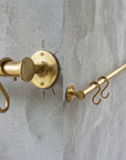 Unlacquered Brass Pot Rail – Solid Brass Wall Mounted Kitchen Hanging Bar with S Hooks