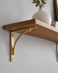Handmade Unlacquered Brass Shelf Bracket – Curved Wall Support