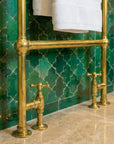 Brass Hydronic Towel Warmer – Wall Mounted Heated Rail