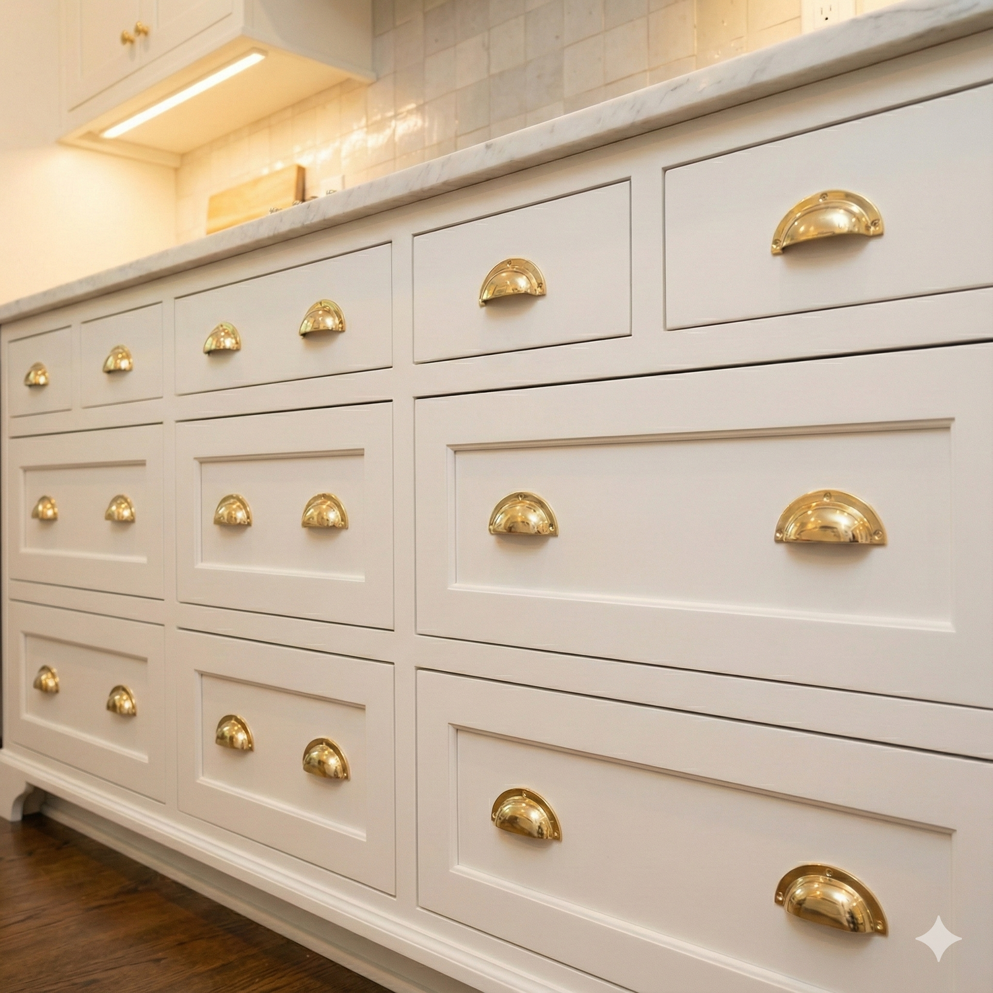 Brass Cast Drawer Pull Handle: Shell Furniture Handle