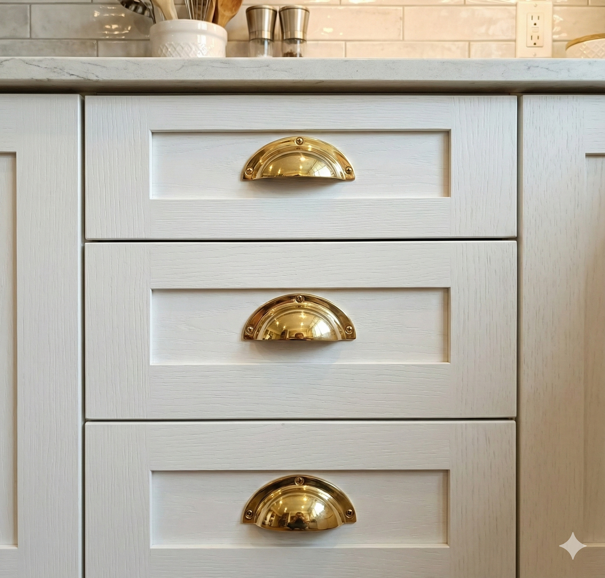 Brass Cast Drawer Pull Handle: Shell Furniture Handle