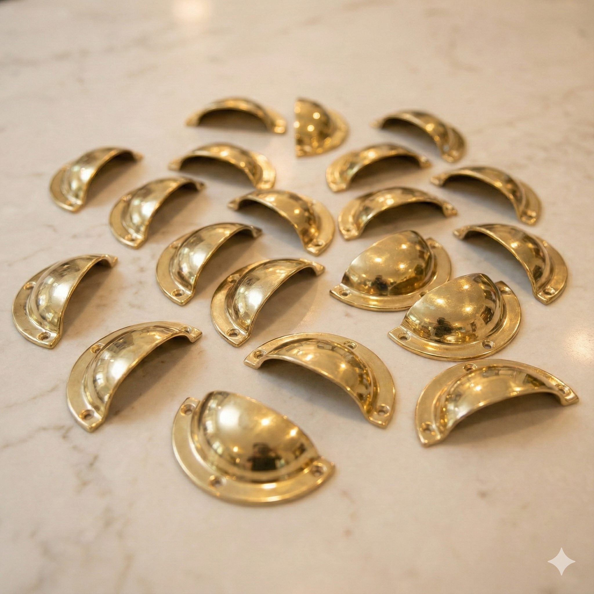 Brass Cast Drawer Pull Handle: Shell Furniture Handle
