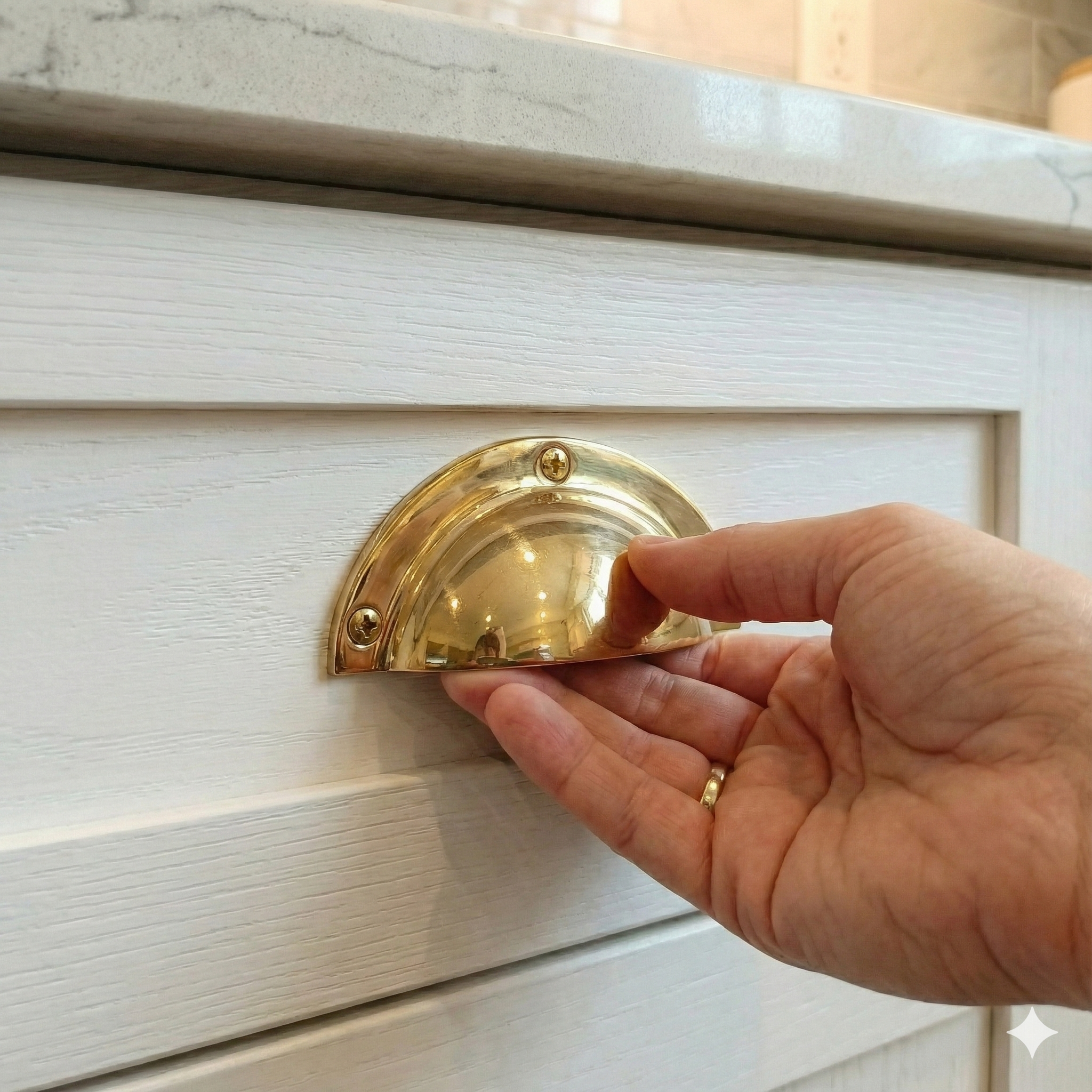 Brass Cast Drawer Pull Handle: Shell Furniture Handle