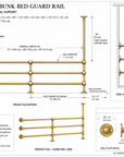 Solid Brass Bunk Bed Guard Rail Set – Custom Built-In Bed Railing