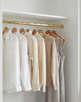 Unlacquered Brass Clothes Rail: Handmade Wardrobe Hanging Rod, Wall Mounted Brass Bar for Closet Storage