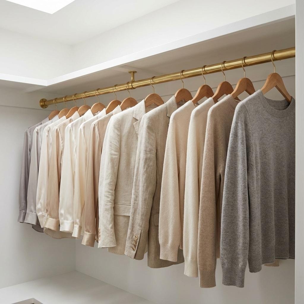 Unlacquered Brass Clothes Rail: Handmade Wardrobe Hanging Rod, Wall Mounted Brass Bar for Closet Storage