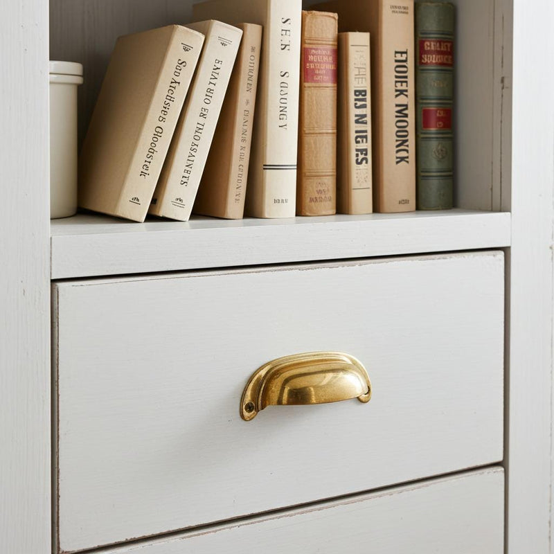Unlacquered Brass Drawer Handles: Solid Half Moon Cup Pulls for Cabinets and Furniture