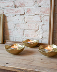 Brass Tealight Candle Holder: Unlacquered Solid Brass Decorative Bowl for Jewelry