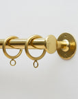 Unlacquered Brass Curtain Pole – Wall Mounted with Rings