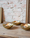 Solid Brass Tealight Bowls: Unlacquered Candle Holder Set of 3