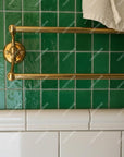 Unlacquered Brass Double Towel Bar: Wall Mounted Bathroom Towel Holder