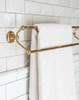 Unlacquered Brass Double Towel Bar: Wall Mounted Bathroom Towel Holder