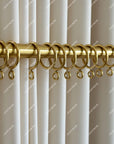 Set Of Brass Curtain Rings:  Solid Brass Drapery Rings for Café Curtains