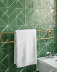 Unlacquered Brass Double Towel Bar: Wall Mounted Bathroom Towel Holder