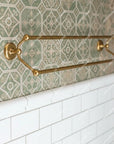 Unlacquered Brass Double Towel Bar: Wall Mounted Bathroom Towel Holder
