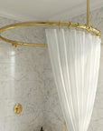 Round Brass Shower Curtain Rail: Ceiling & Wall Mounted Circular Bathroom Rod