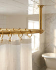 Brass U-Shaped Ceiling Curtain Rail: Dressing Room Fitting Rod for Clothing Shops & Bathrooms