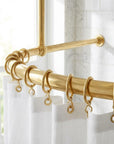 Brass U-Shaped Ceiling Curtain Rail: Dressing Room Fitting Rod for Clothing Shops & Bathrooms