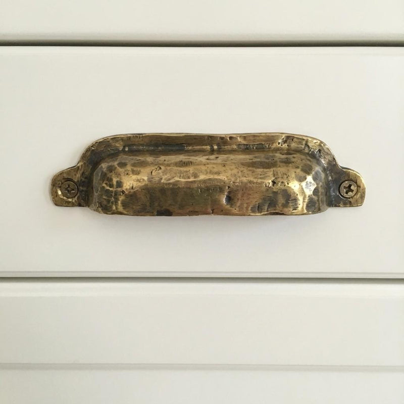 Cup Drawer Pull: Brass Bin Handle for Cabinets & Dresser Drawers