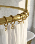 Round Brass Shower Curtain Rail: Ceiling & Wall Mounted Circular Bathroom Rod