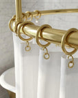 Round Brass Shower Curtain Rail: Ceiling & Wall Mounted Circular Bathroom Rod