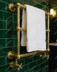 Handmade Unlacquered Brass Towel Warmer: Wall Mounted Bathroom Rail