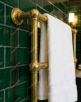 Handmade Unlacquered Brass Towel Warmer: Wall Mounted Bathroom Rail