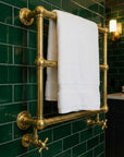 Handmade Unlacquered Brass Towel Warmer: Wall Mounted Bathroom Rail