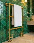 Luxury Solid Brass Hydronic Heated Towel Warmer Rack Wall Mounted Bathroom