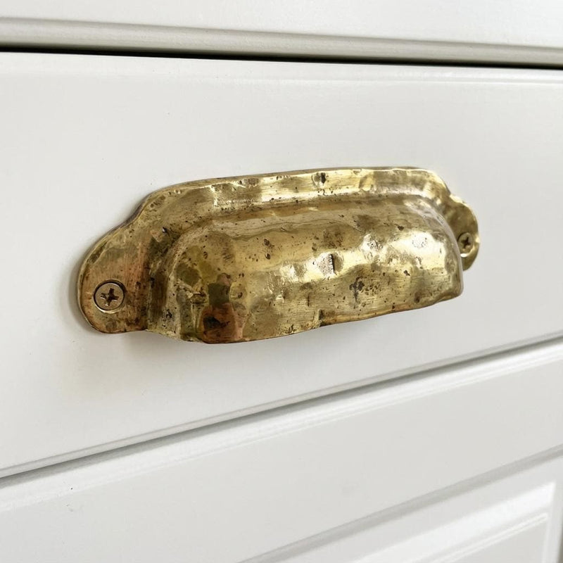 Cup Drawer Pull: Brass Bin Handle for Cabinets & Dresser Drawers