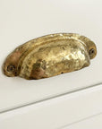 Unlacquered Brass Shell Handle: Handmade Drawer Bin Pull